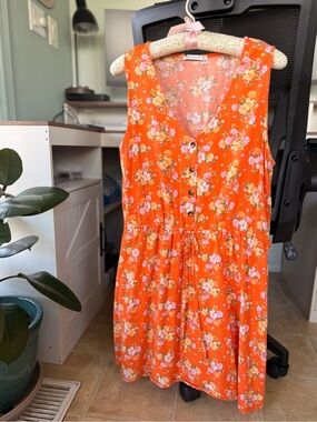 Staccato Orange Floral Button-Front Mini Dress